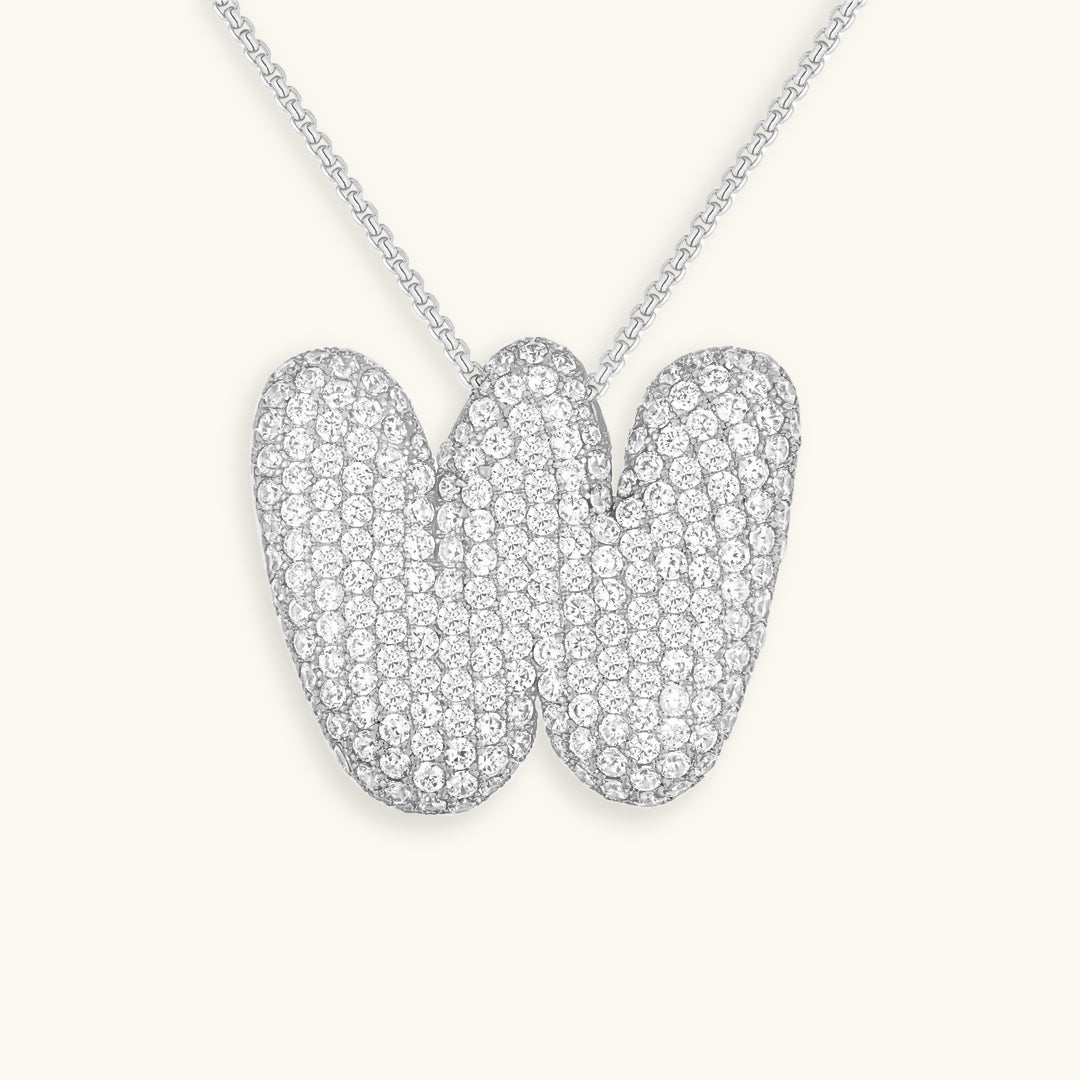 Luna Bubble Initial Halskjede med Diamantlook – Personlig gave til morsdagen