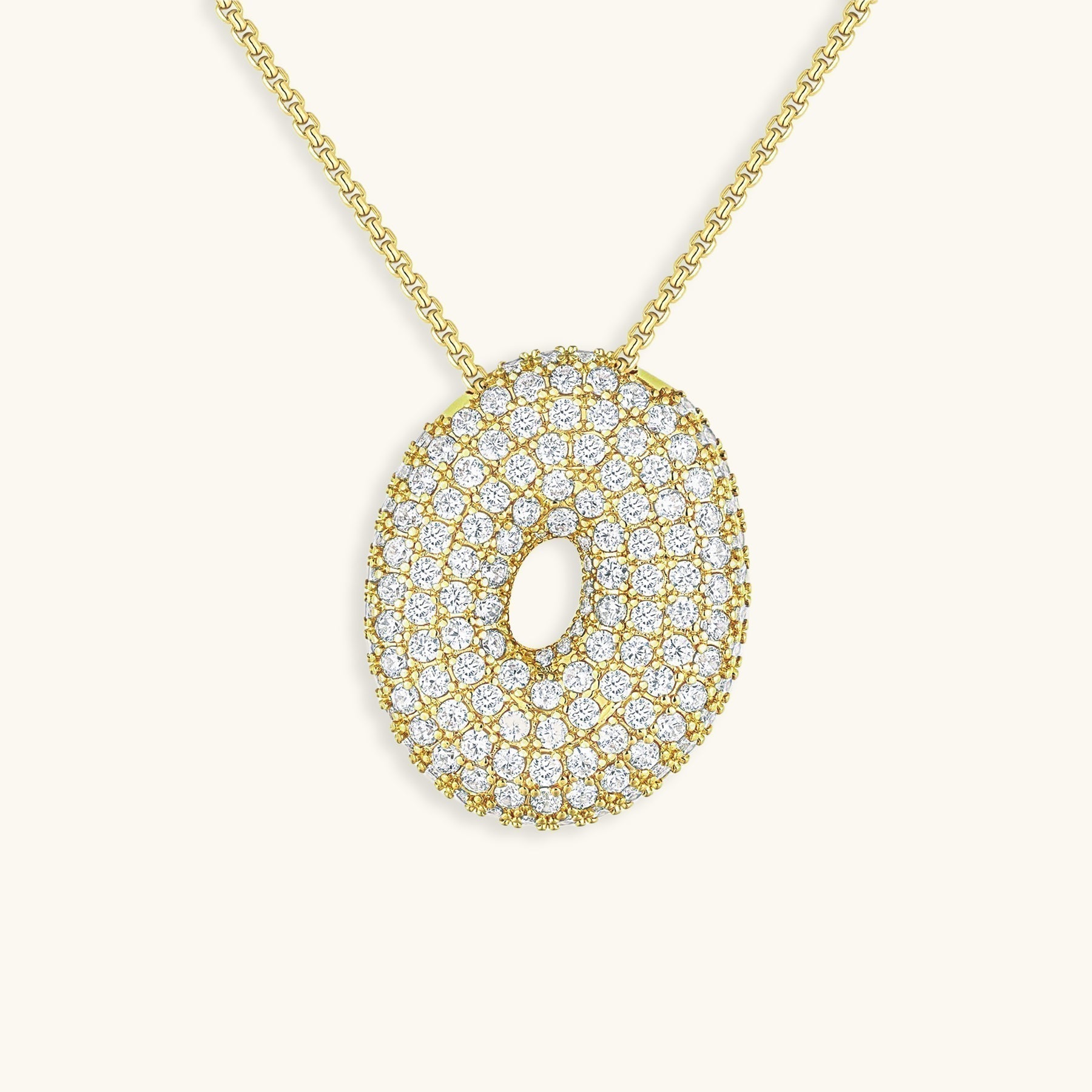 Luna Bubble Initial Halskjede med Diamantlook – Personlig gave til morsdagen