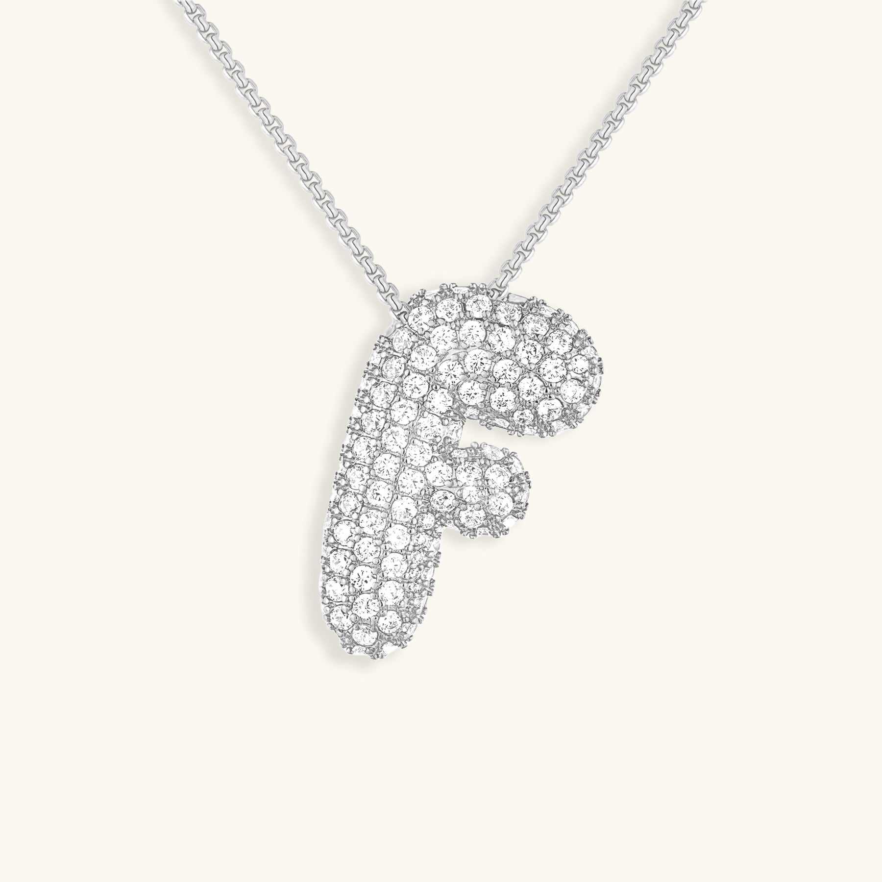 Luna Bubble Initial Halskjede med Diamantlook – Personlig gave til morsdagen
