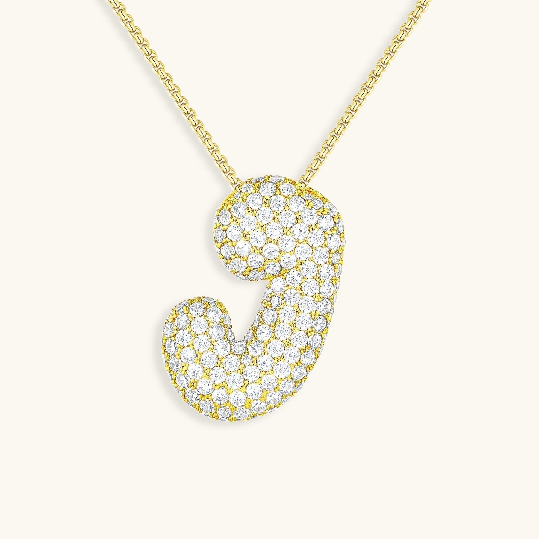 Luna Bubble Initial Halskjede med Diamantlook – Personlig gave til morsdagen