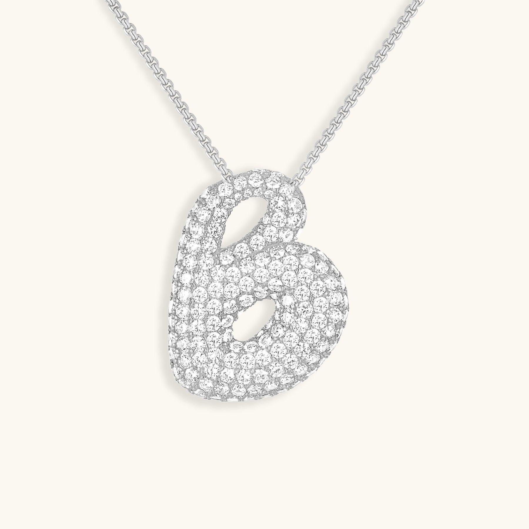 Luna Bubble Initial Halskjede med Diamantlook – Personlig gave til morsdagen