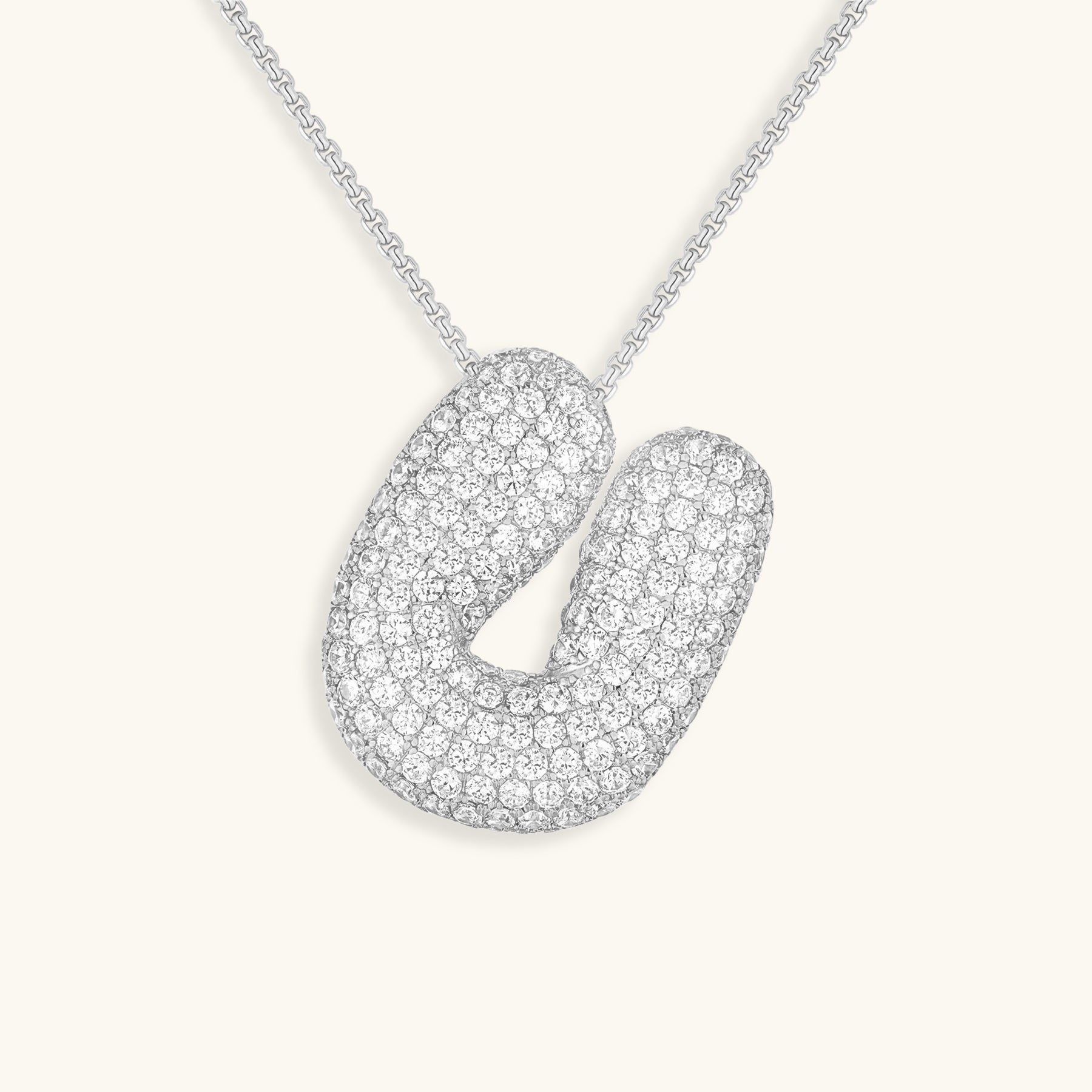 Luna Bubble Initial Halskjede med Diamantlook – Personlig gave til morsdagen