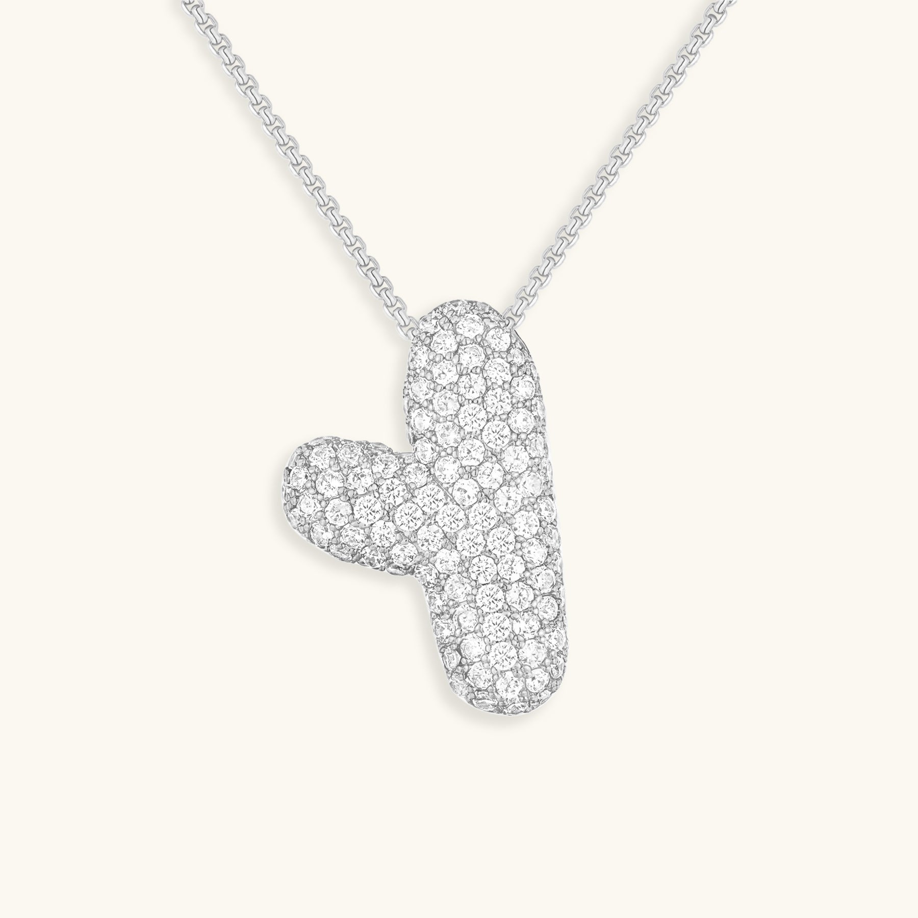 Luna Bubble Initial Halskjede med Diamantlook – Personlig gave til morsdagen