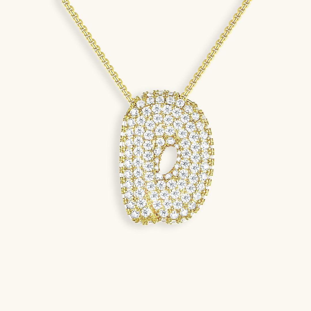 Luna Bubble Initial Halskjede med Diamantlook – Personlig gave til morsdagen