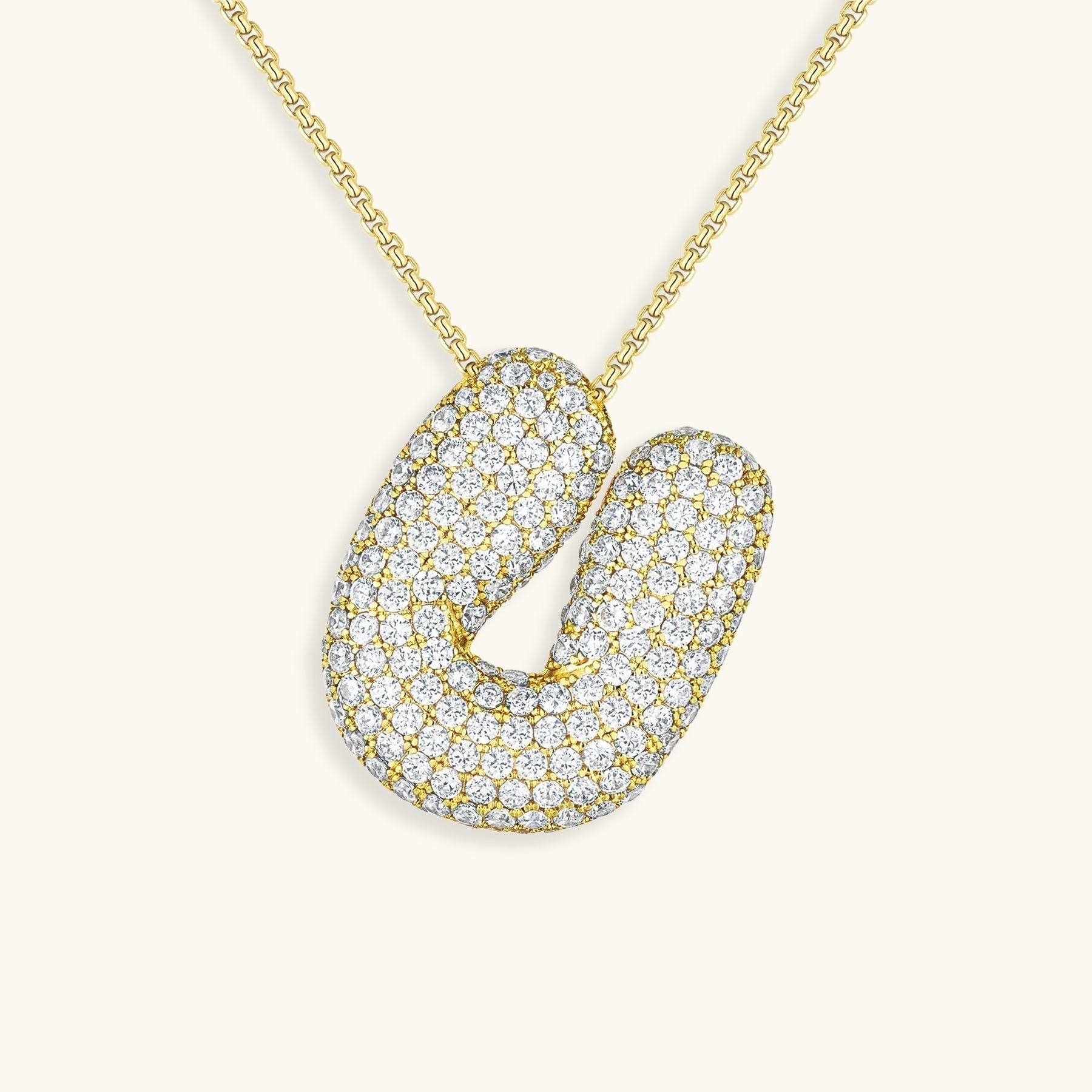 Luna Bubble Initial Halskjede med Diamantlook – Personlig gave til morsdagen