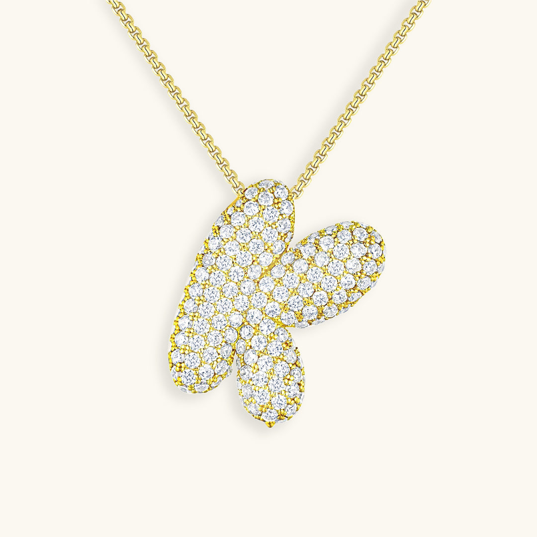 Luna Bubble Initial Halskjede med Diamantlook – Personlig gave til morsdagen