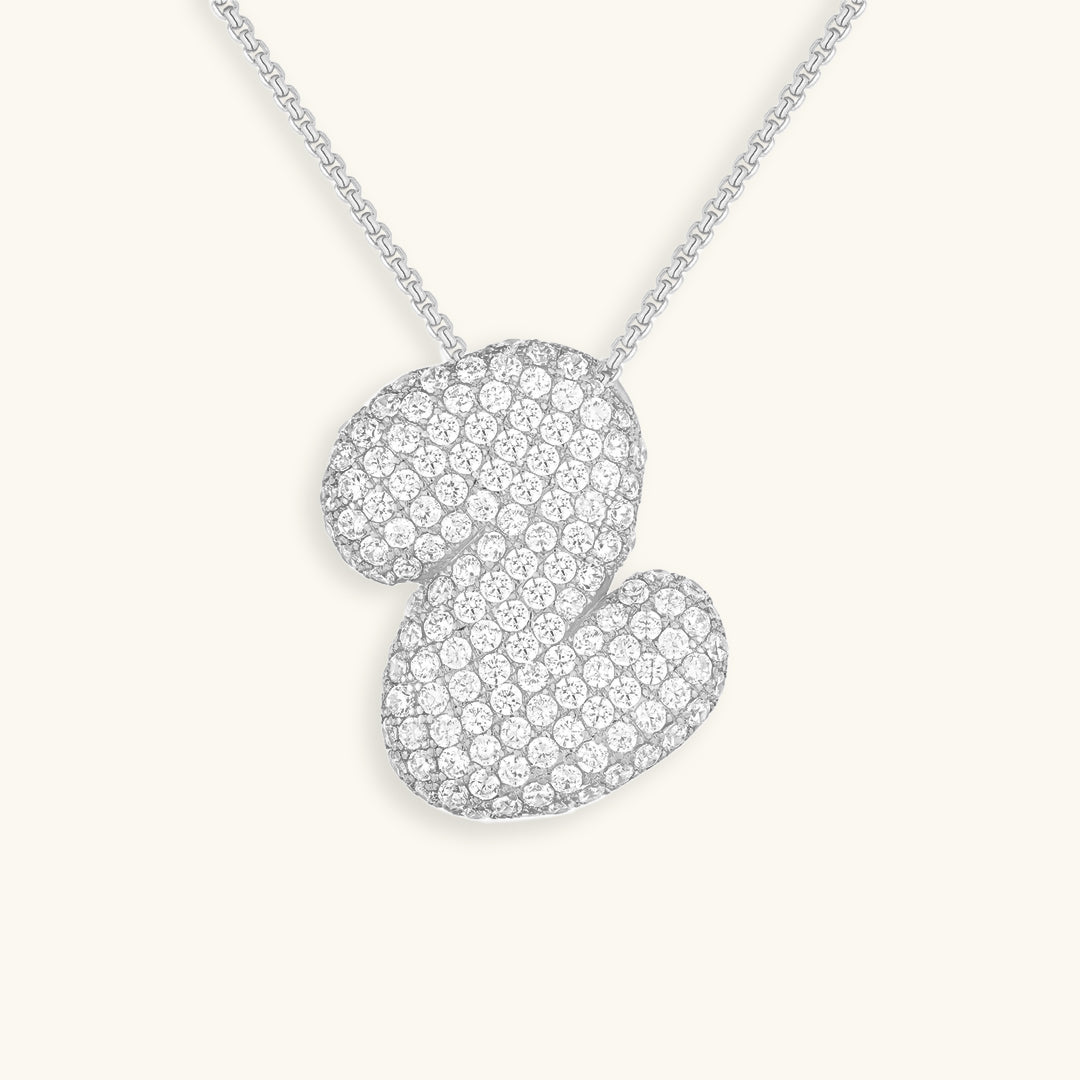 Luna Bubble Initial Halskjede med Diamantlook – Personlig gave til morsdagen