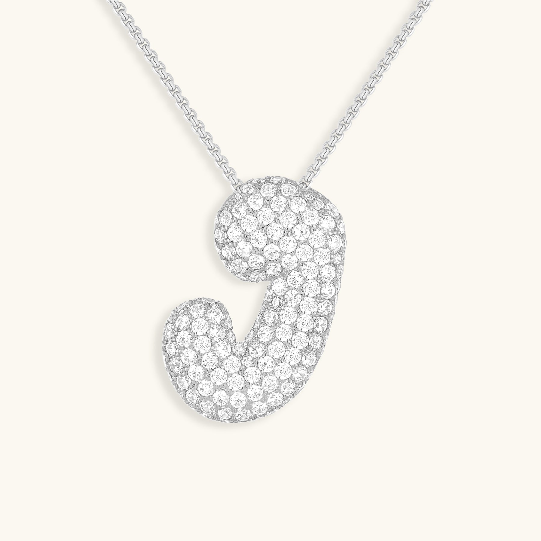 Luna Bubble Initial Halskjede med Diamantlook – Personlig gave til morsdagen