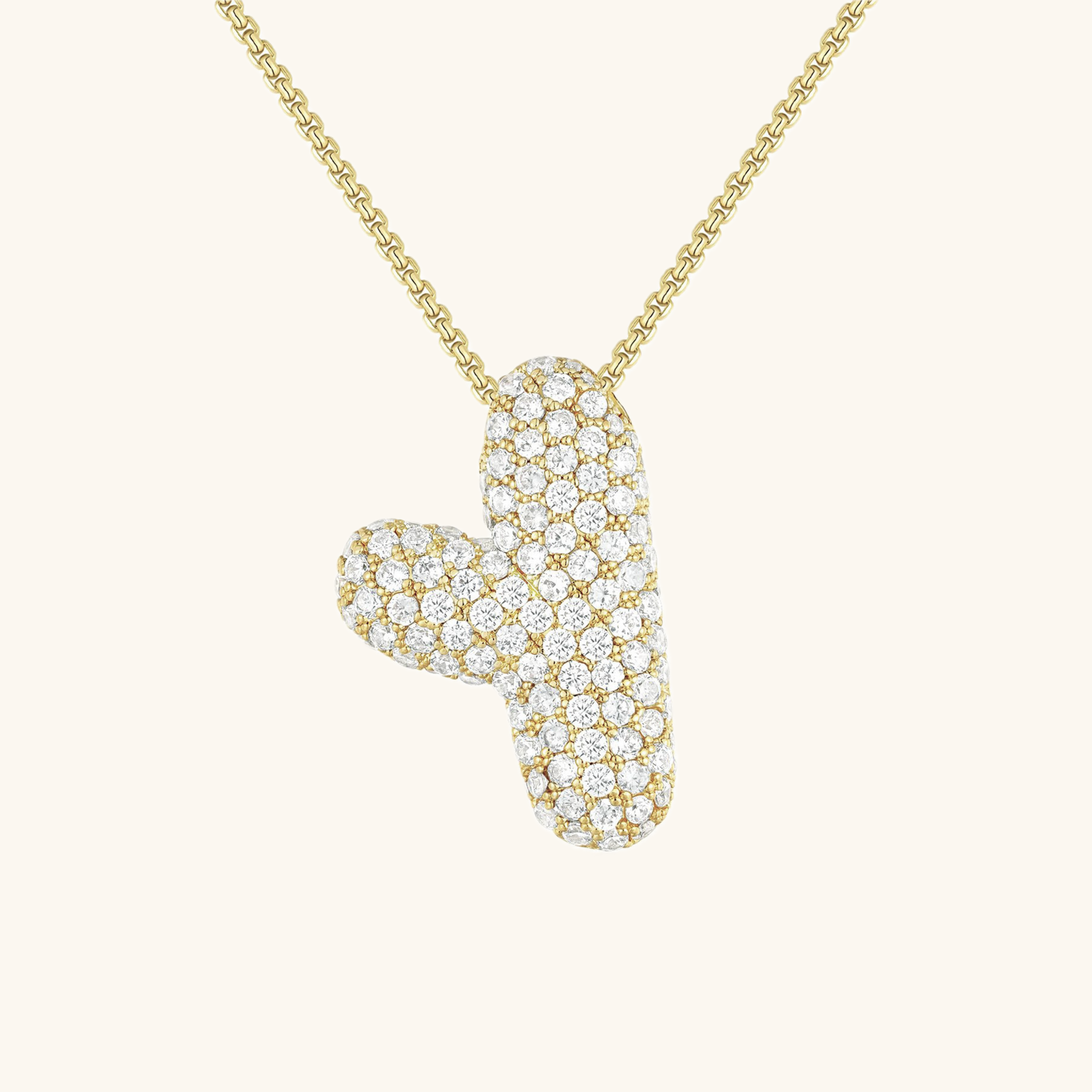 Luna Bubble Initial Halskjede med Diamantlook – Personlig gave til morsdagen