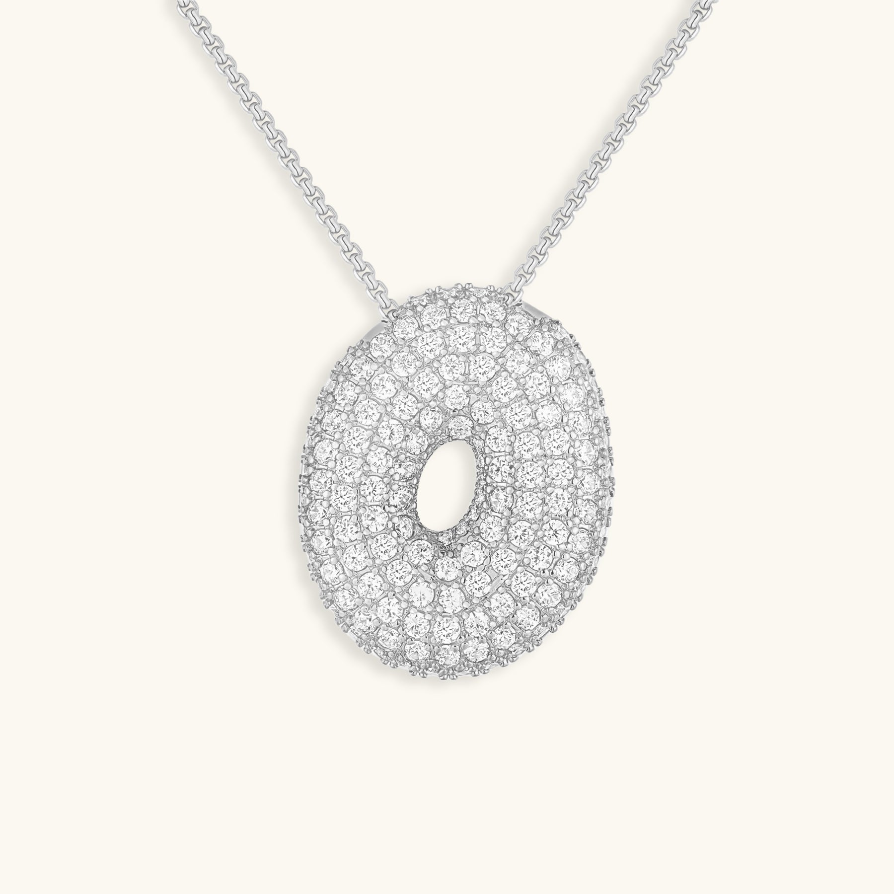 Luna Bubble Initial Halskjede med Diamantlook – Personlig gave til morsdagen