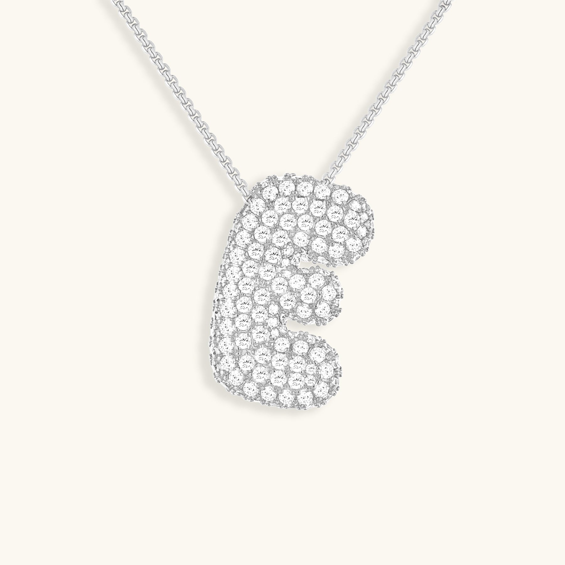 Luna Bubble Initial Halskjede med Diamantlook – Personlig gave til morsdagen