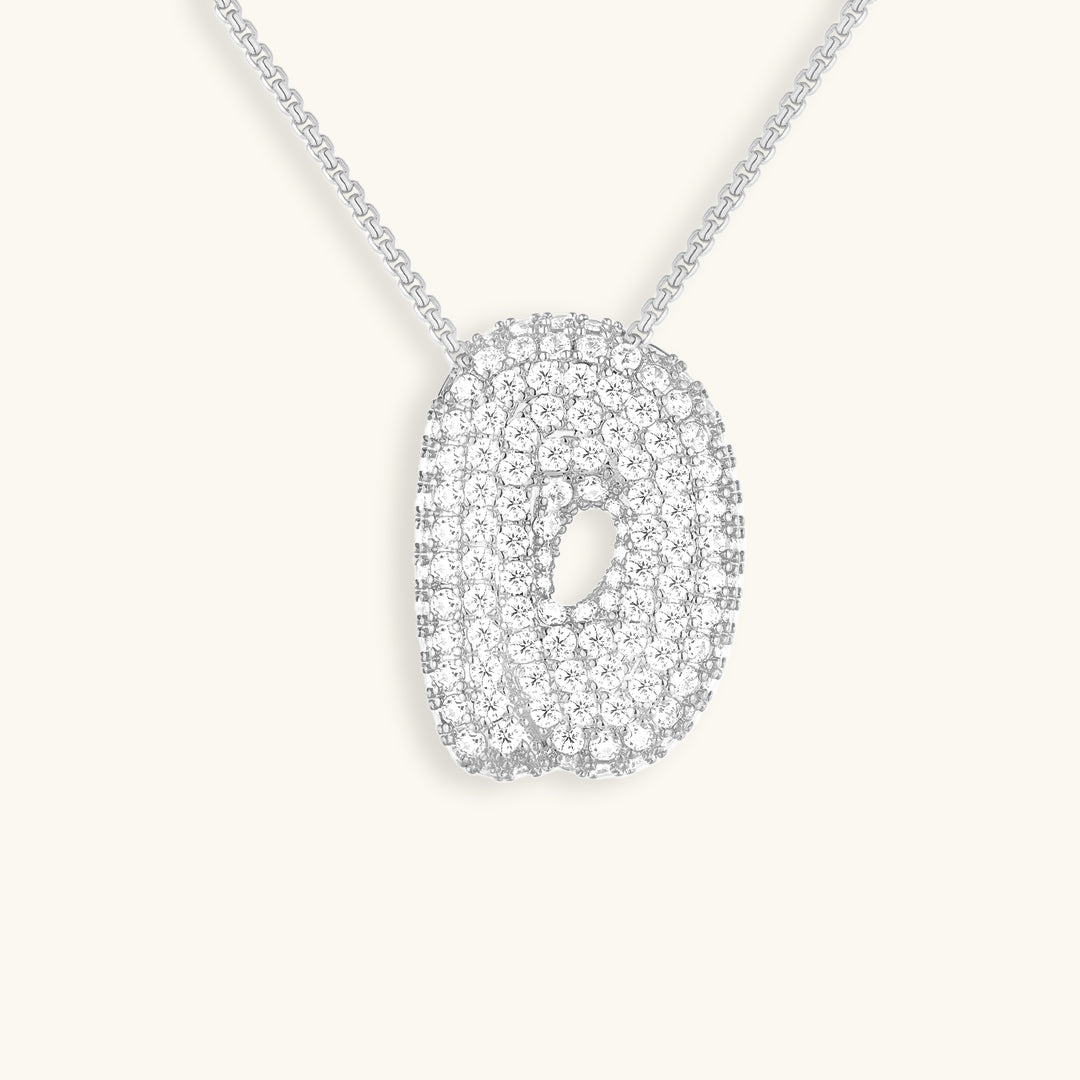 Luna Bubble Initial Halskjede med Diamantlook – Personlig gave til morsdagen