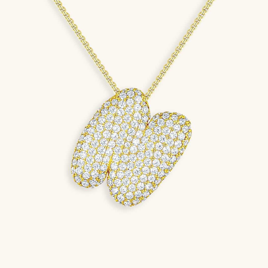 Luna Bubble Initial Halskjede med Diamantlook – Personlig gave til morsdagen