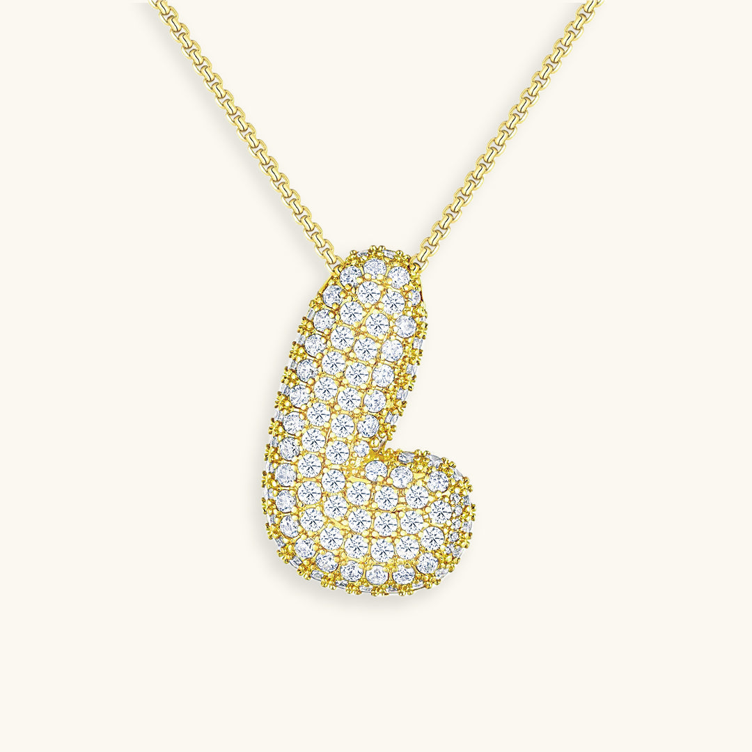 Luna Bubble Initial Halskjede med Diamantlook – Personlig gave til morsdagen