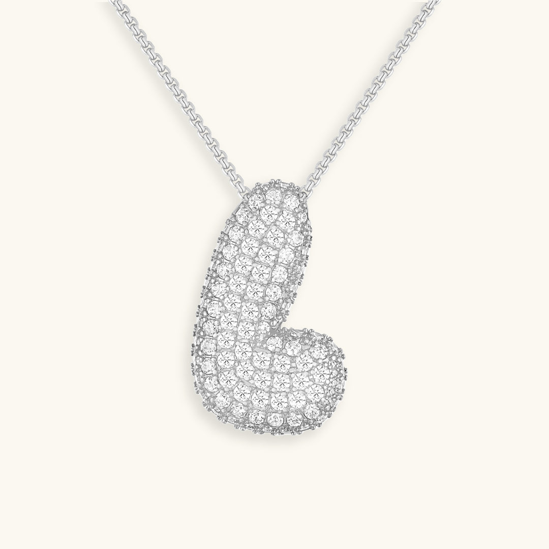 Luna Bubble Initial Halskjede med Diamantlook – Personlig gave til morsdagen