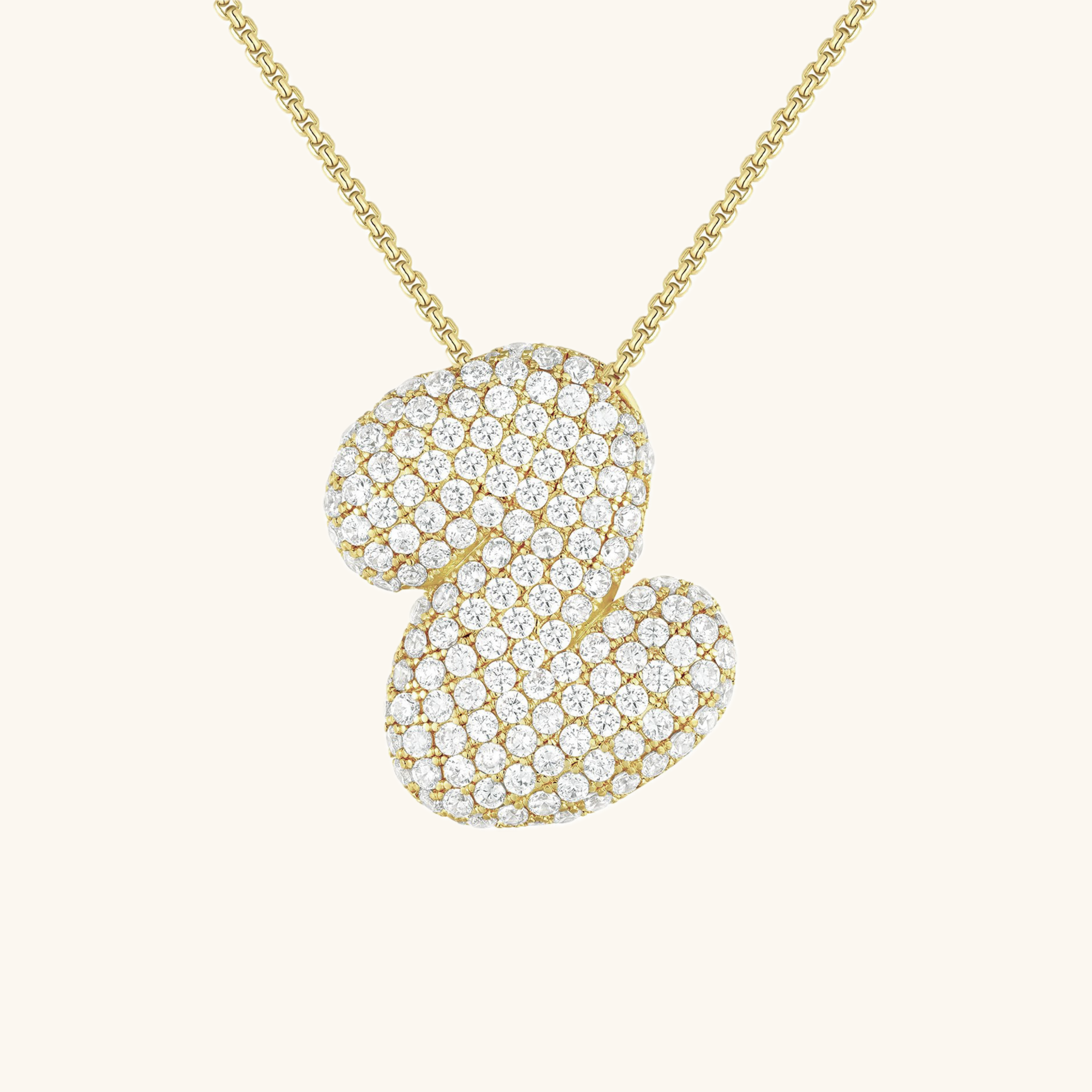 Luna Bubble Initial Halskjede med Diamantlook – Personlig gave til morsdagen