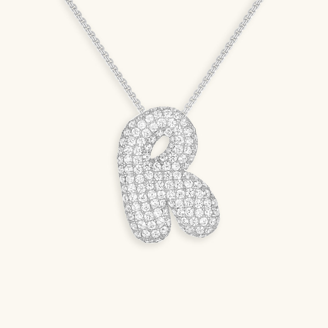 Luna Bubble Initial Halskjede med Diamantlook – Personlig gave til morsdagen