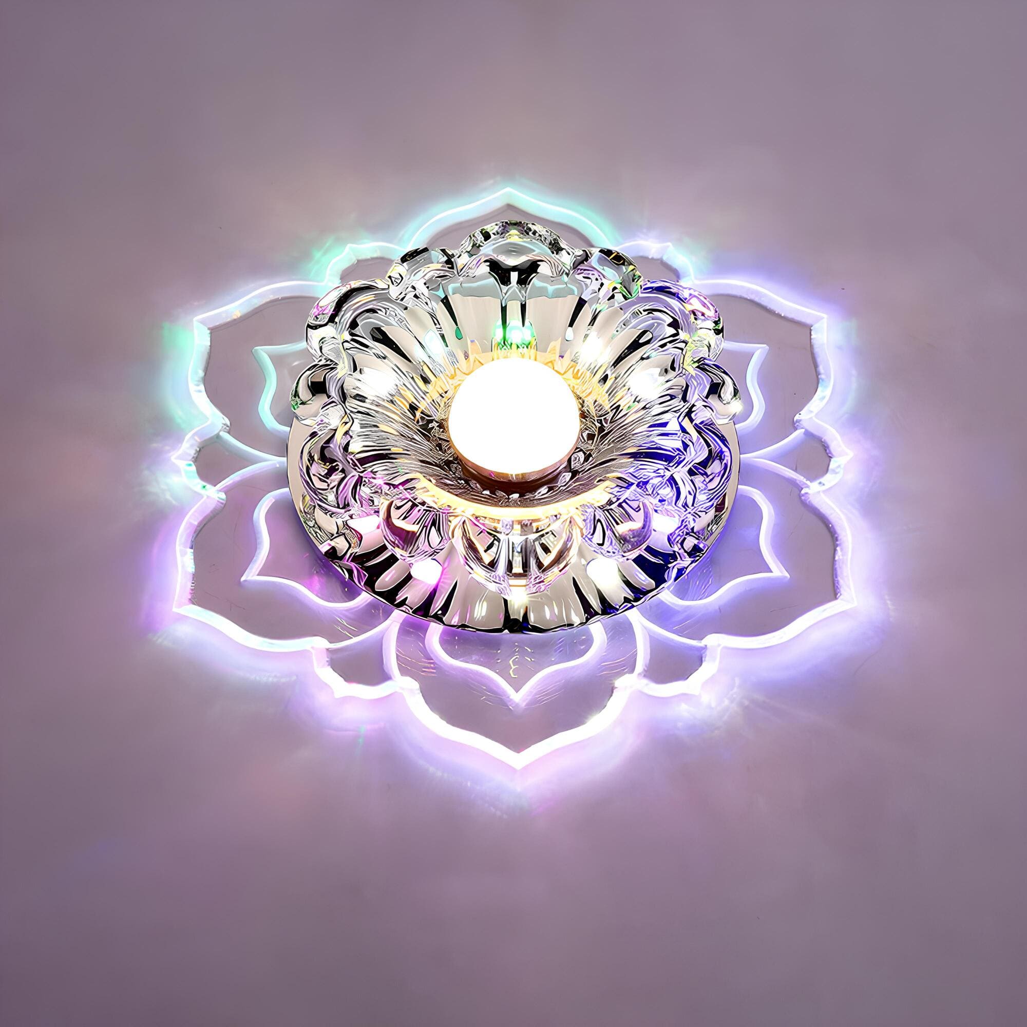 FloraGlow - Elegante krystallamper med blomsterdekor og fascinerende belysning
