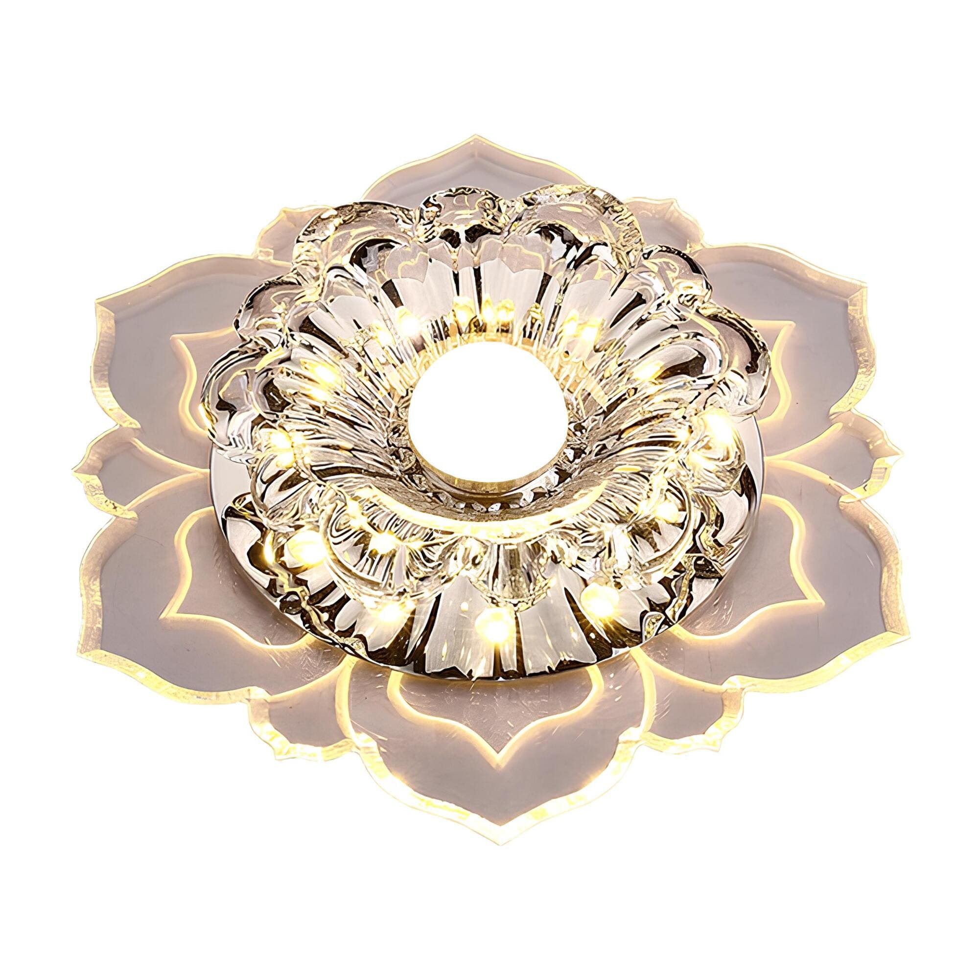 FloraGlow - Elegante krystallamper med blomsterdekor og fascinerende belysning