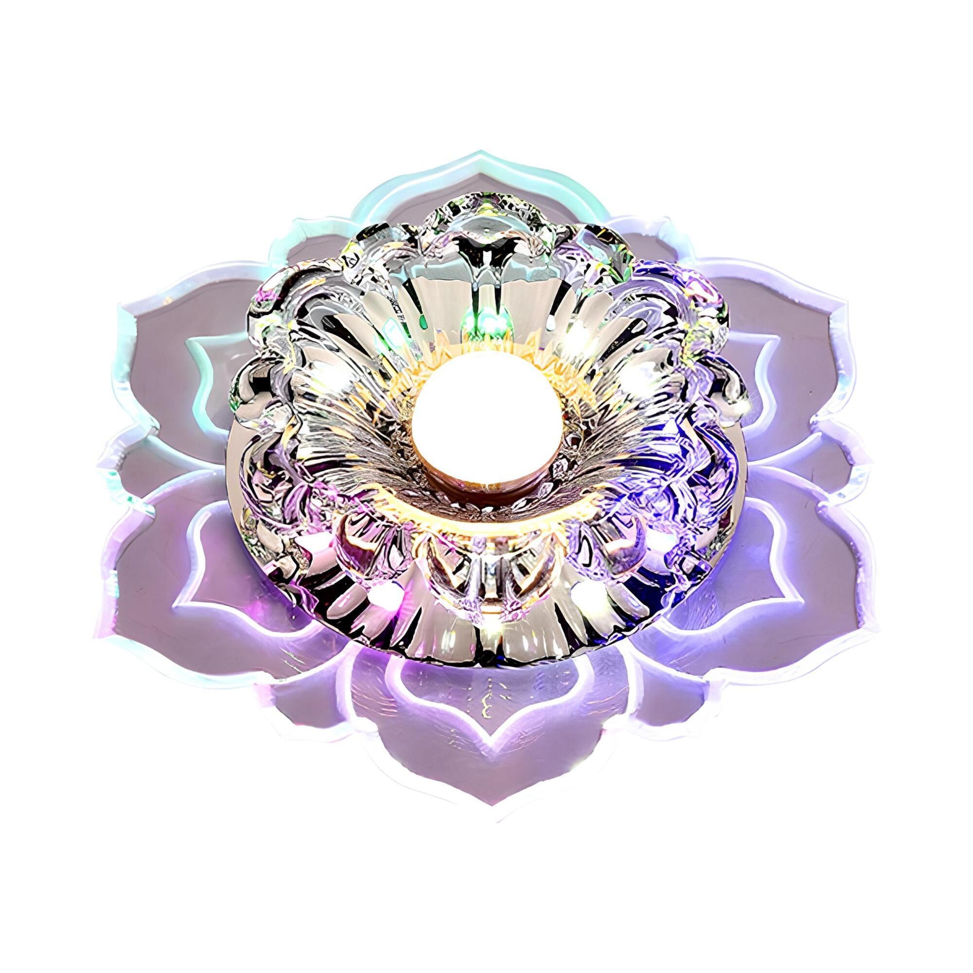 FloraGlow - Elegante krystallamper med blomsterdekor og fascinerende belysning