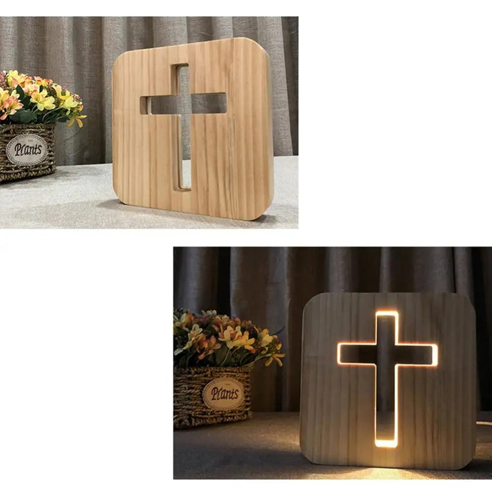 IlluminatedFaith - Minimalistisk nattlys med trekors