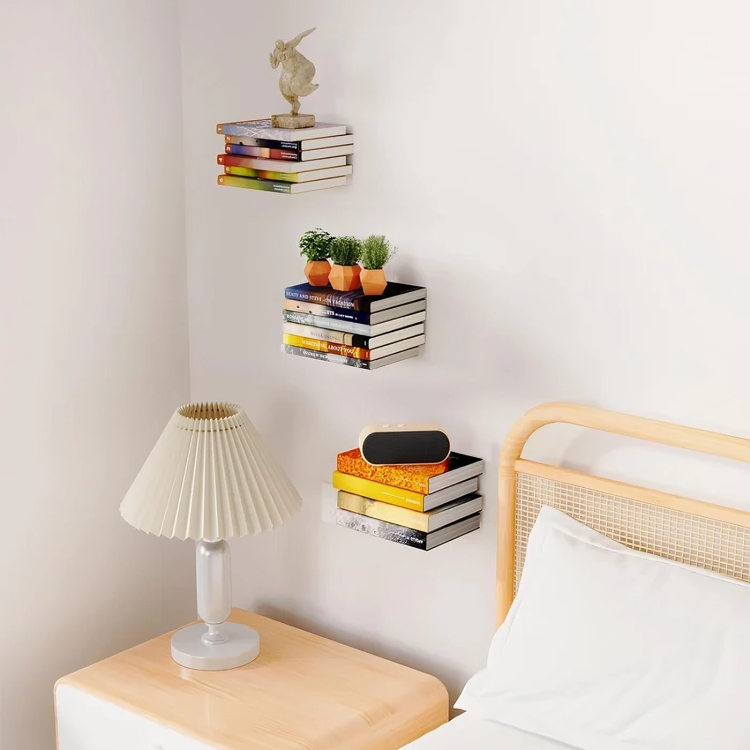 FloatBook – Usynlige flytende hyller for plassbesparende veggdisplay
