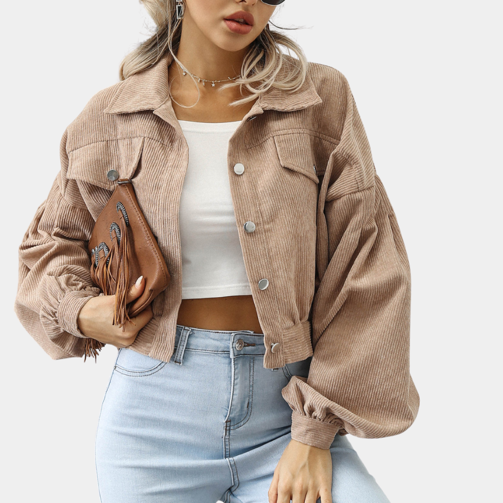 Ella - Elegant fløyelsjakke med knapper