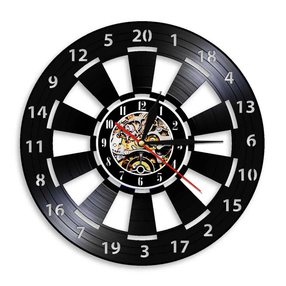 DartGlow - Vintage veggklokke med darttavle