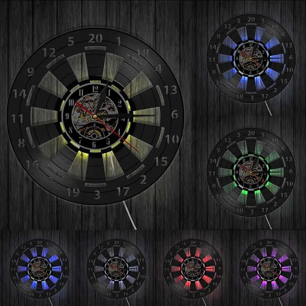 DartGlow - Vintage veggklokke med darttavle
