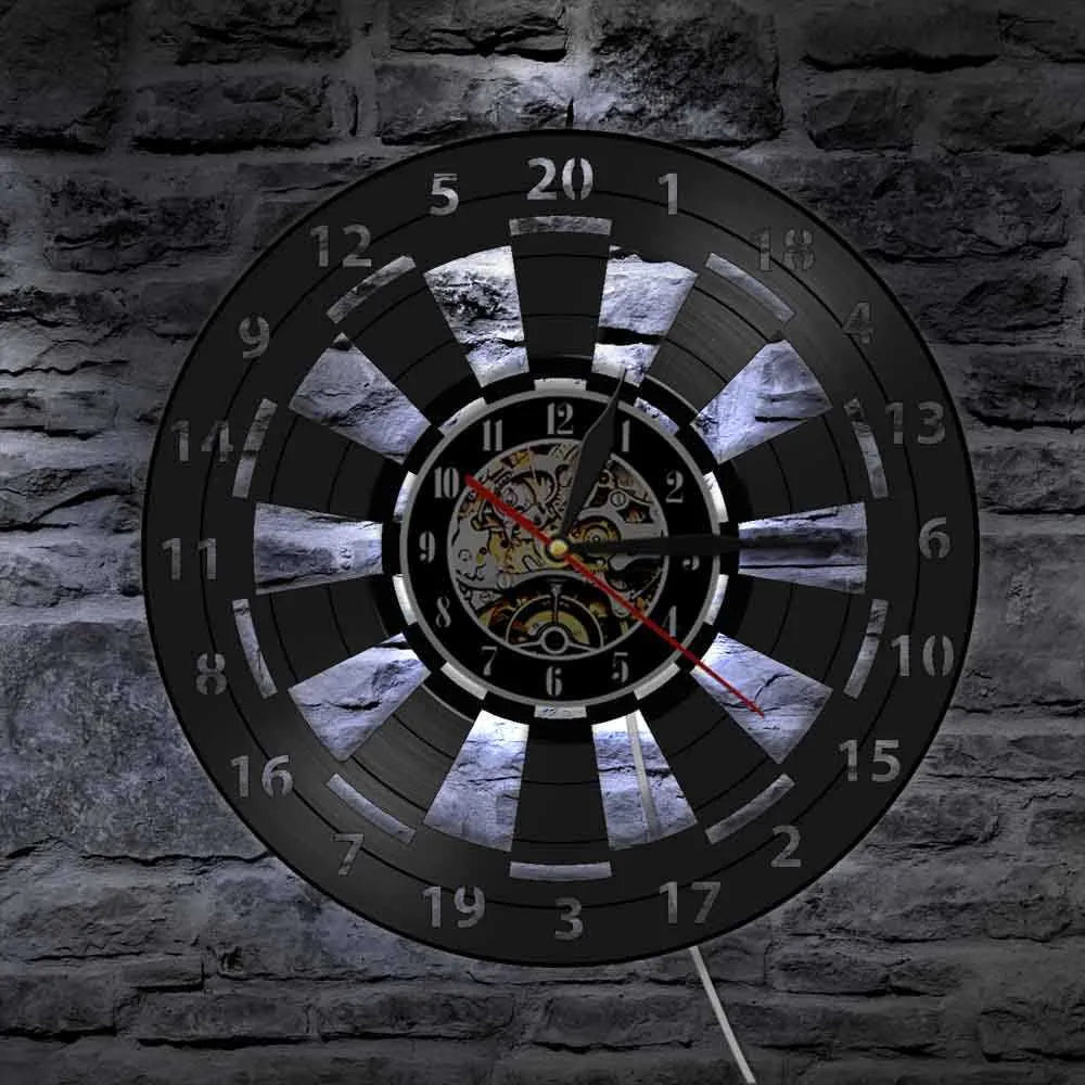 DartGlow - Vintage veggklokke med darttavle