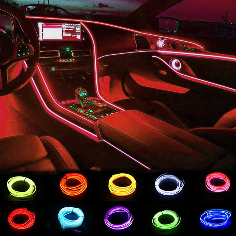 Fleksibelt RGB LED-lys for bilinteriør med musikksensor og fjernkontroll