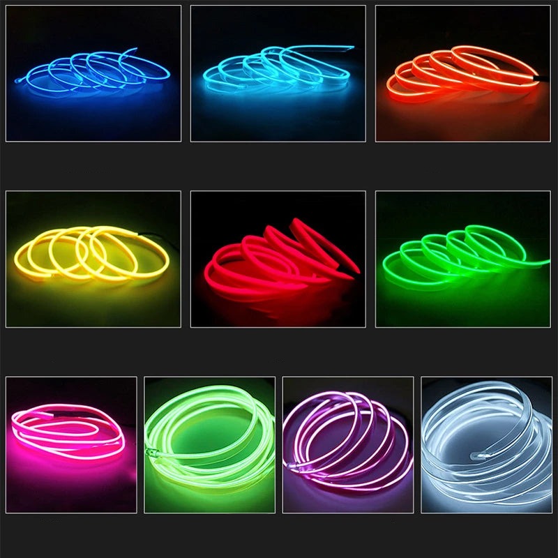 Fleksibelt RGB LED-lys for bilinteriør med musikksensor og fjernkontroll