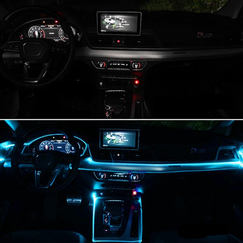 Fleksibelt RGB LED-lys for bilinteriør med musikksensor og fjernkontroll