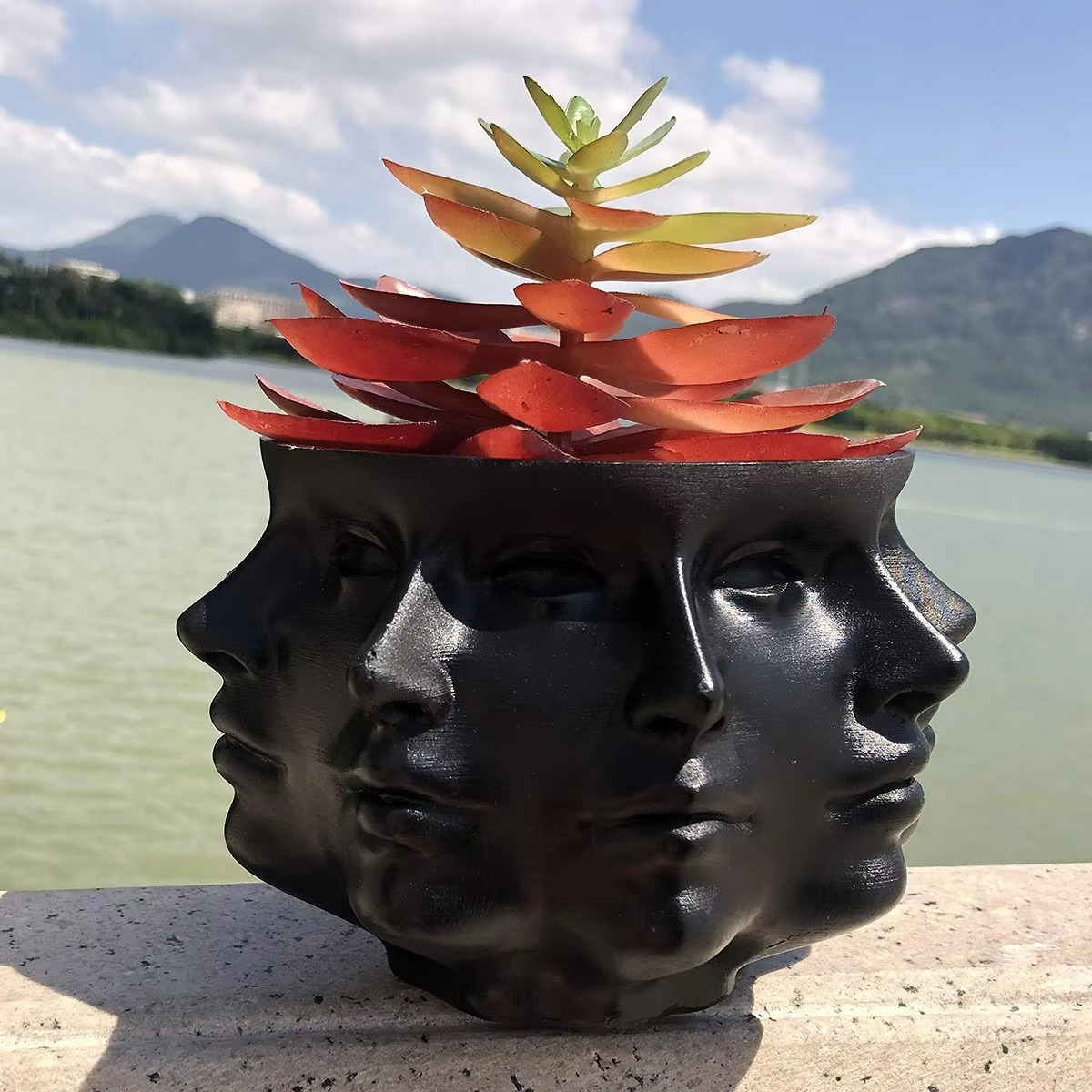 ArtFace 3D Keramisk Blomsterpotte – Moderne Ansiktsdesign Potte