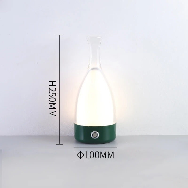 LuminaBottle - Berøringsstyrt flaskeformet bordlampe med USB-lader