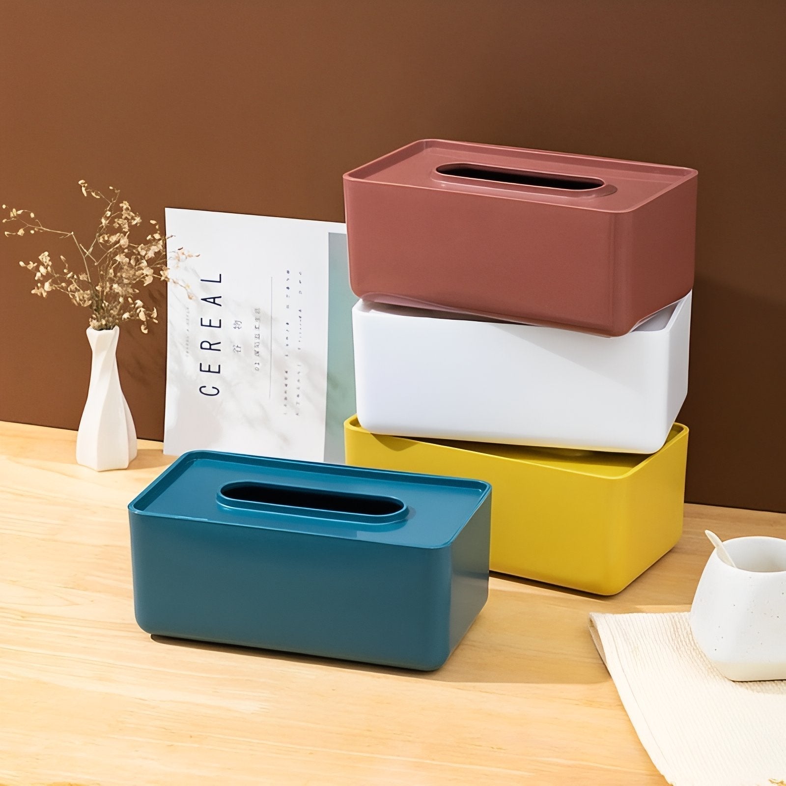 Elegant rektangulær serviettboks med moderne design