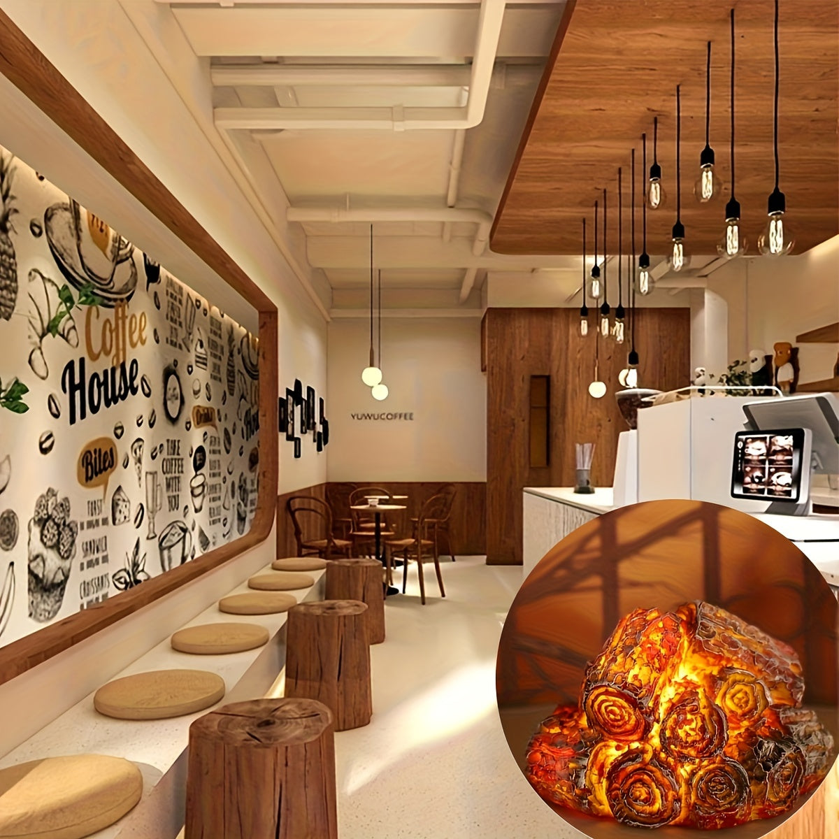GlowFlame LED-kulebelysning - realistisk flammeeffekt for koselig belysning