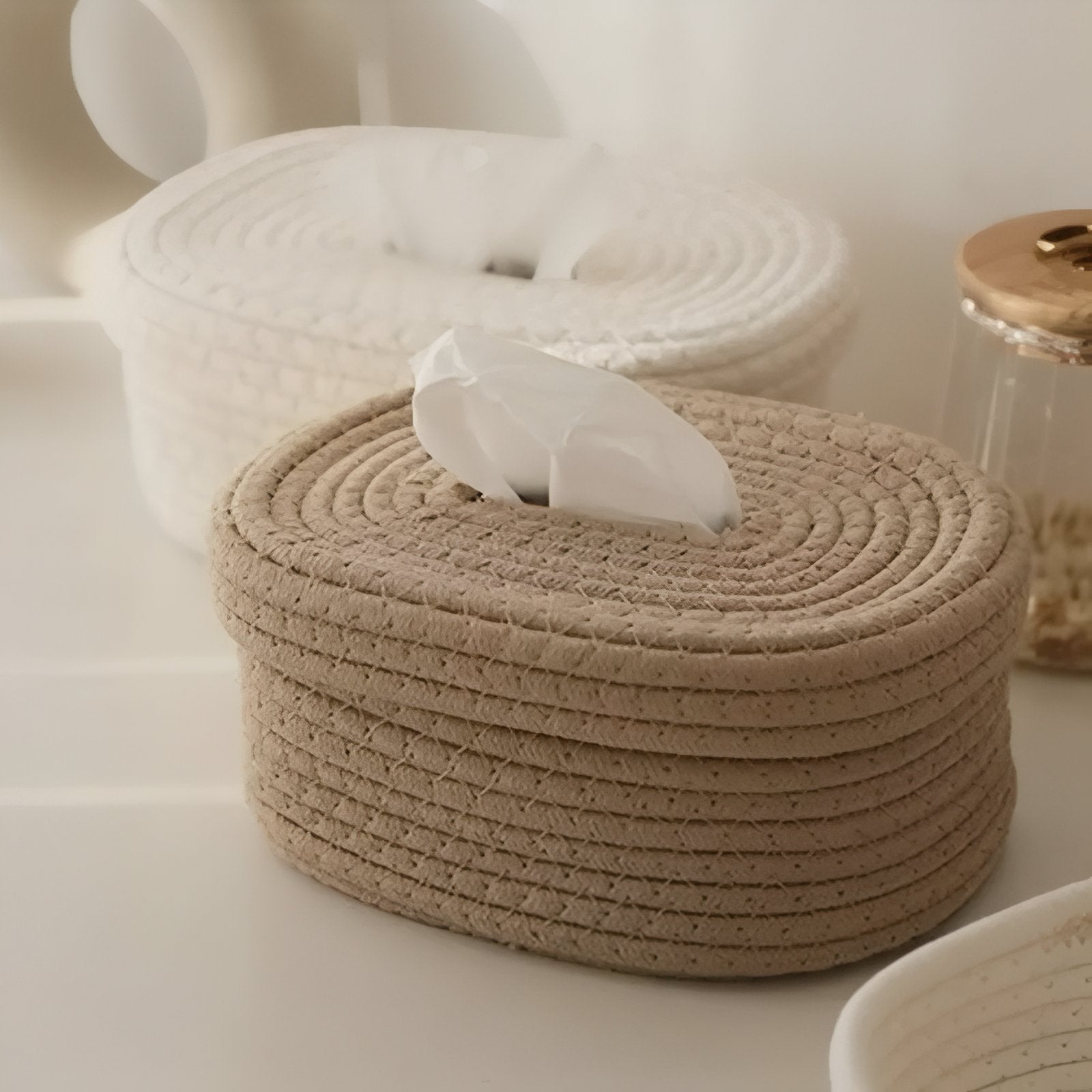 TissuElegance - Elegant utformet ovalt stoffboksdeksel