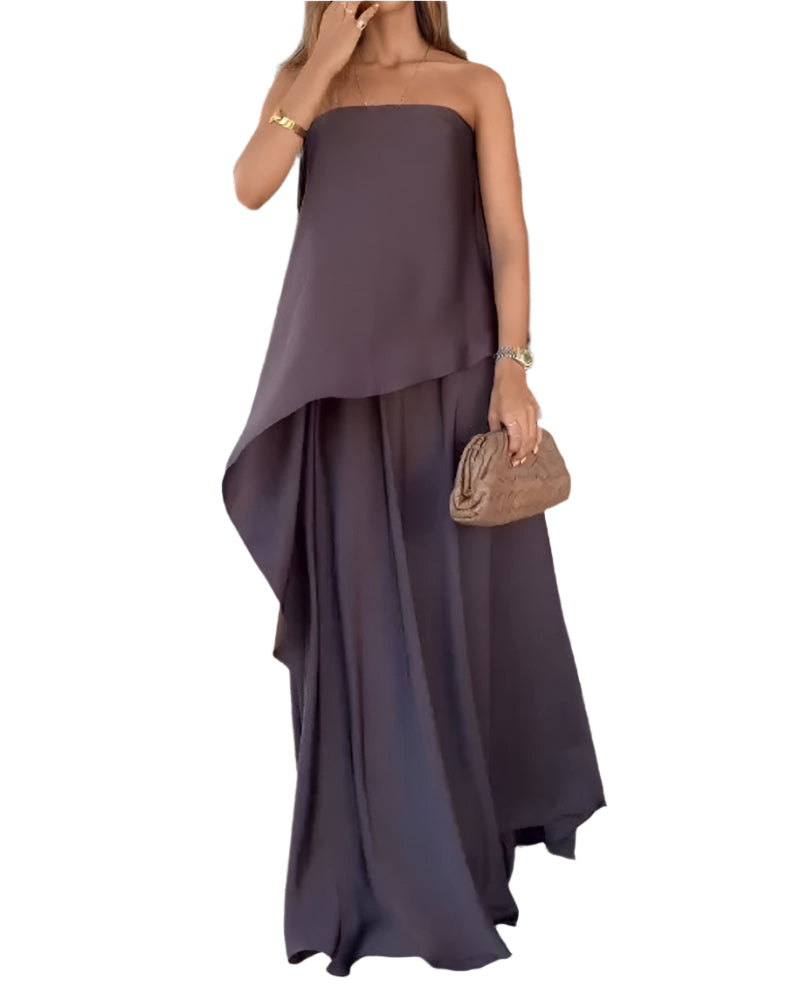 Delia - Asymmetrisk drapert og elegant skjedekjole