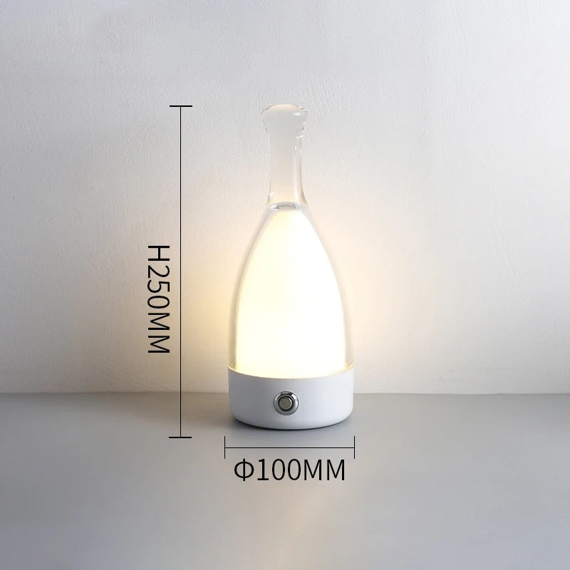 LuminaBottle - Berøringsstyrt flaskeformet bordlampe med USB-lader