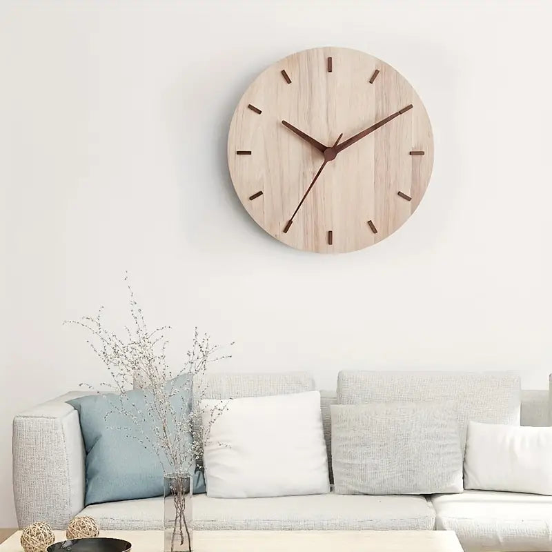 TimeMode - Minimalistisk rund veggklokke i tre