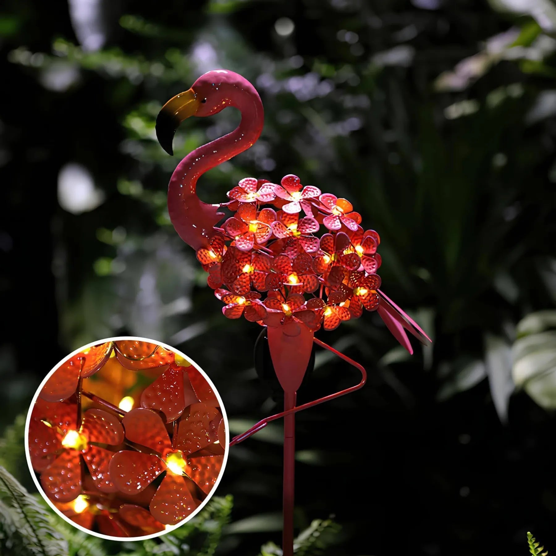 FlamiGlow – Solar Flamingo Garden Stake med LED-blomster