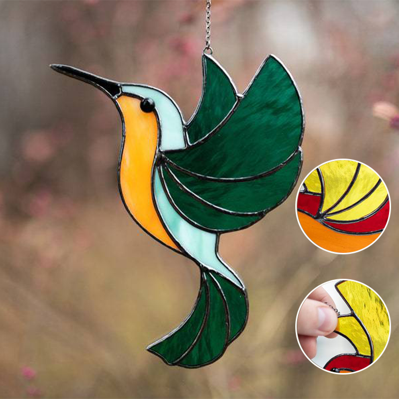 HummiGlow kunstnerisk solfanger - magiske lysrefleksjoner med kolibridesign