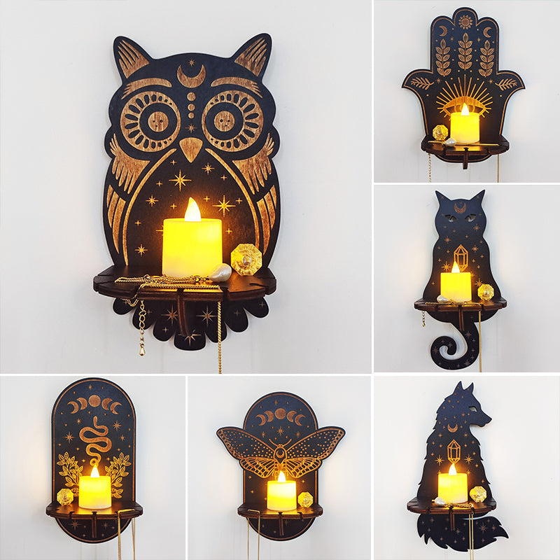 Gothic Decor - Mystiske vegghyller med lysestaker