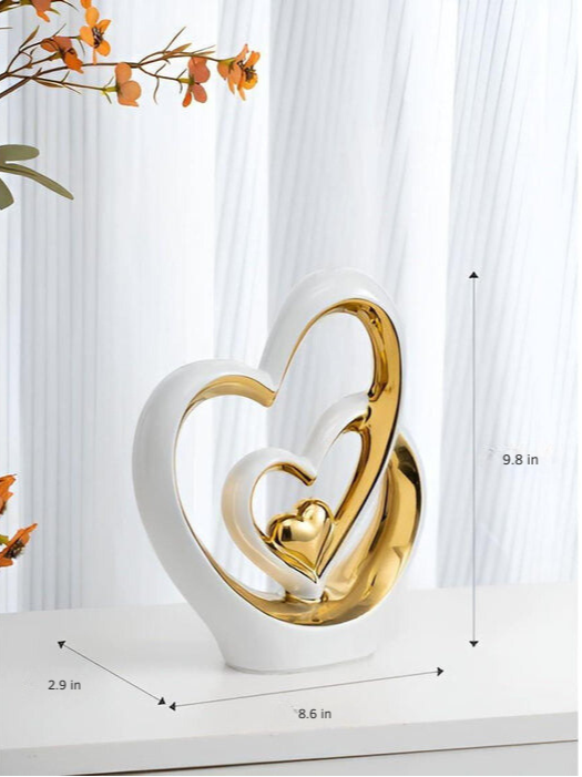 HeartDecor - Unik dobbel hjerteskulptur