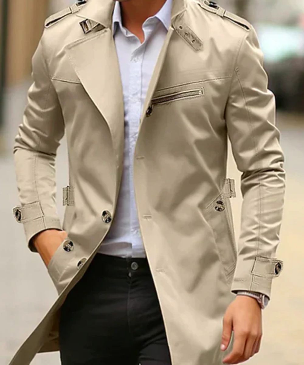 Oscar - Elegant langermet trenchcoat med lange ermer