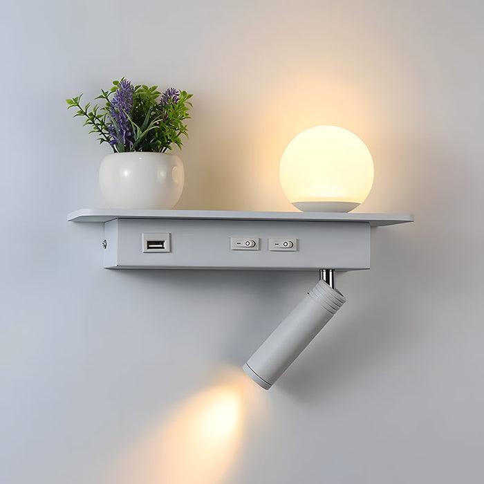 GlowPort - USB-vegglampe med justerbart lys og smart lading
