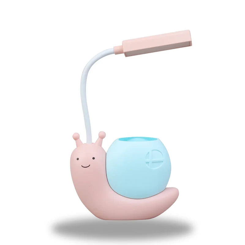 SnailGlow - Søt skrivebordslampe og penneholder i ett
