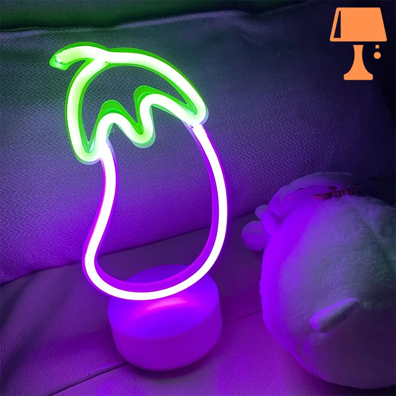 VegaGlow Aubergine Neon Lampe – Morsom og fargerik belysning for hjemmet ditt