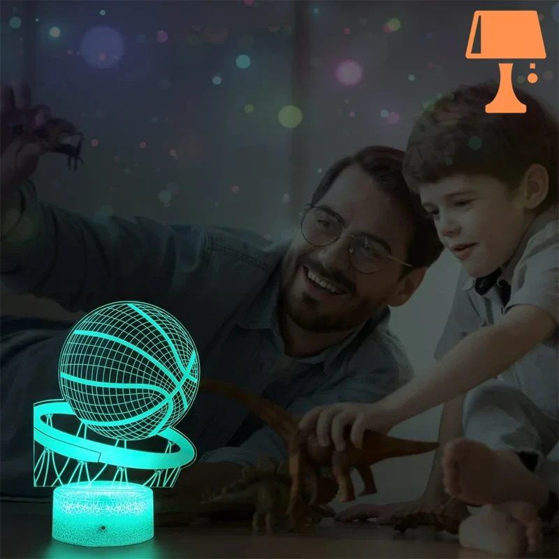 HoopsGlow LED-natlys - perfekt til basketballfans og gamer-værelser